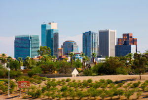 The city of Phoenix shines in the desert