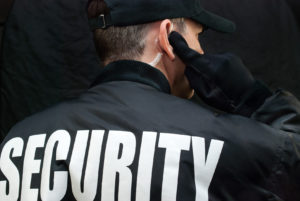 A security guard at an event.